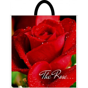 Пакет з пластиковою ручкою 40*48 Червона троянда